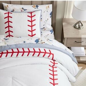 Pottery Barn Teen Baseball Stitch Twin Comforter & Sham